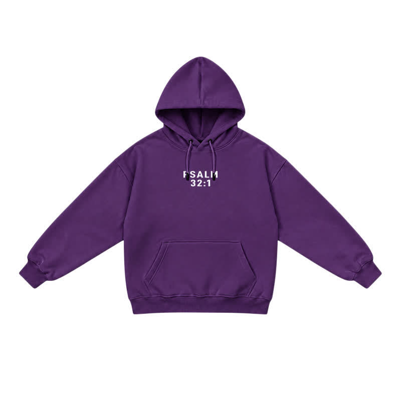 Christianartworkshop Split Sleeve Forgiven Psalm 32:1 Scripture Statement French Terry Hoodie - image 18