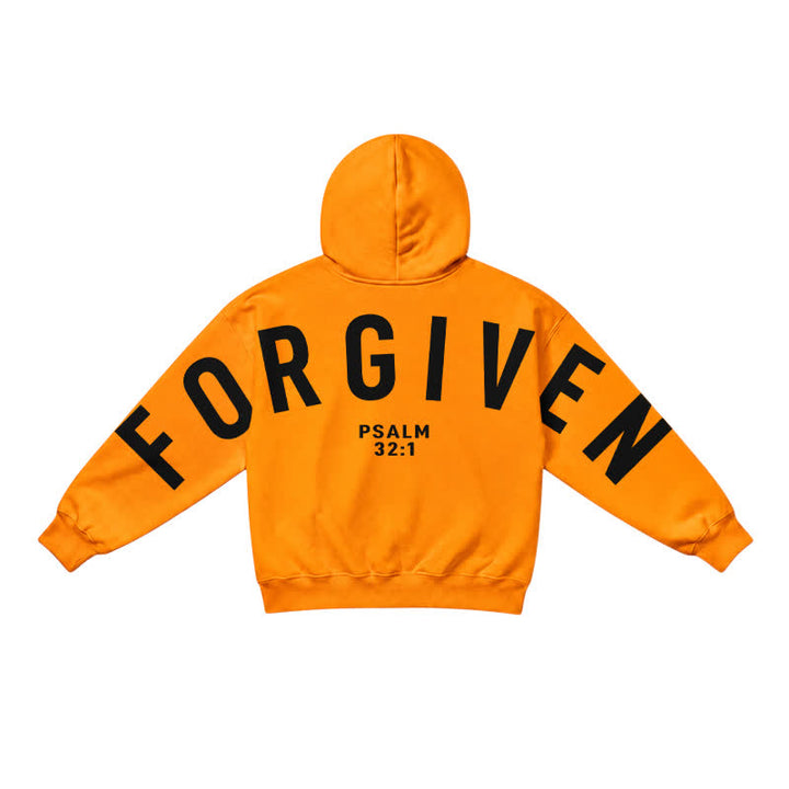 Christianartworkshop Split Sleeve Forgiven Psalm 32:1 Scripture Statement French Terry Hoodie - image 26