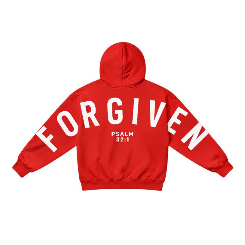 Christianartworkshop Split Sleeve Forgiven Psalm 32:1 Scripture Statement French Terry Hoodie - image 35