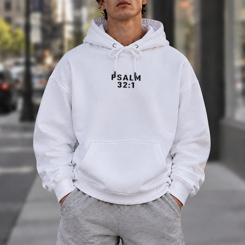 Christianartworkshop Split Sleeve Forgiven Psalm 32:1 Scripture Statement French Terry Hoodie - image 6