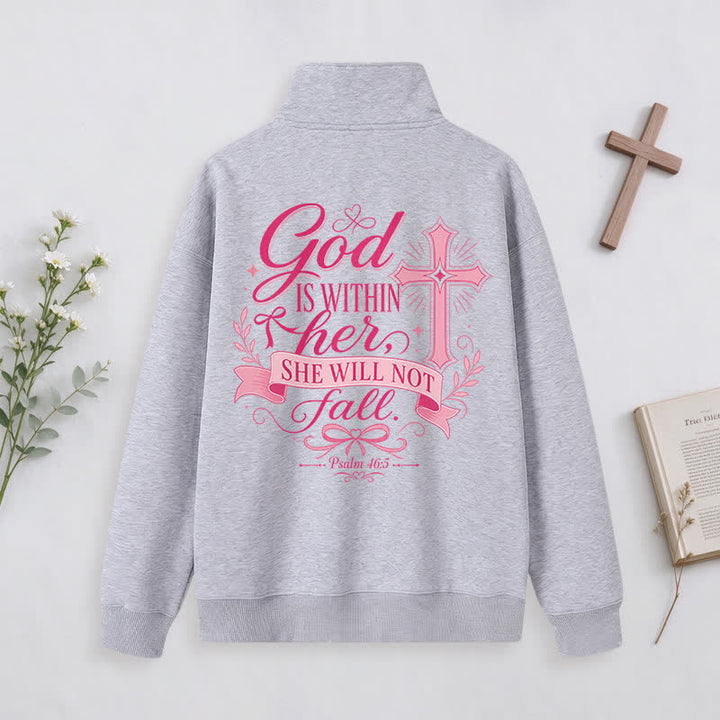 Christianartworkshop Jesus Saves White Stand Collar Half-Zip Pullover - image 30