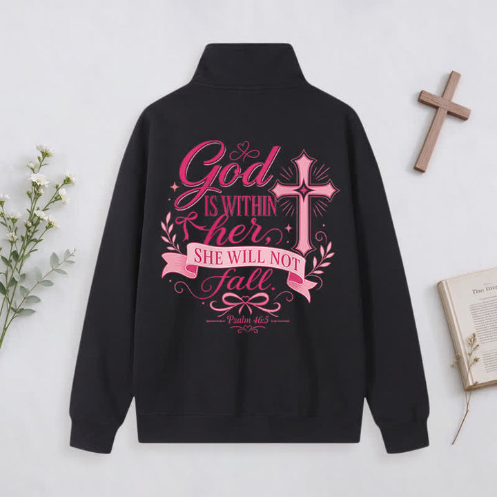 Christianartworkshop Jesus Saves White Stand Collar Half-Zip Pullover - image 9