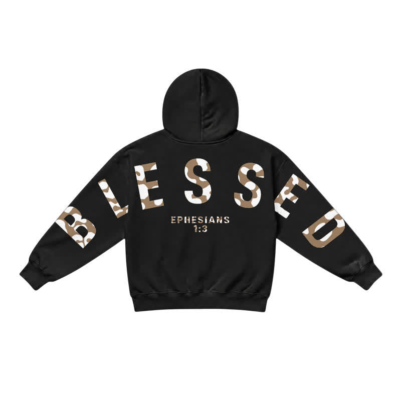 Christianartworkshop Blessed Camo Ephesians 1:3 Statement French Terry Hoodie - image 1