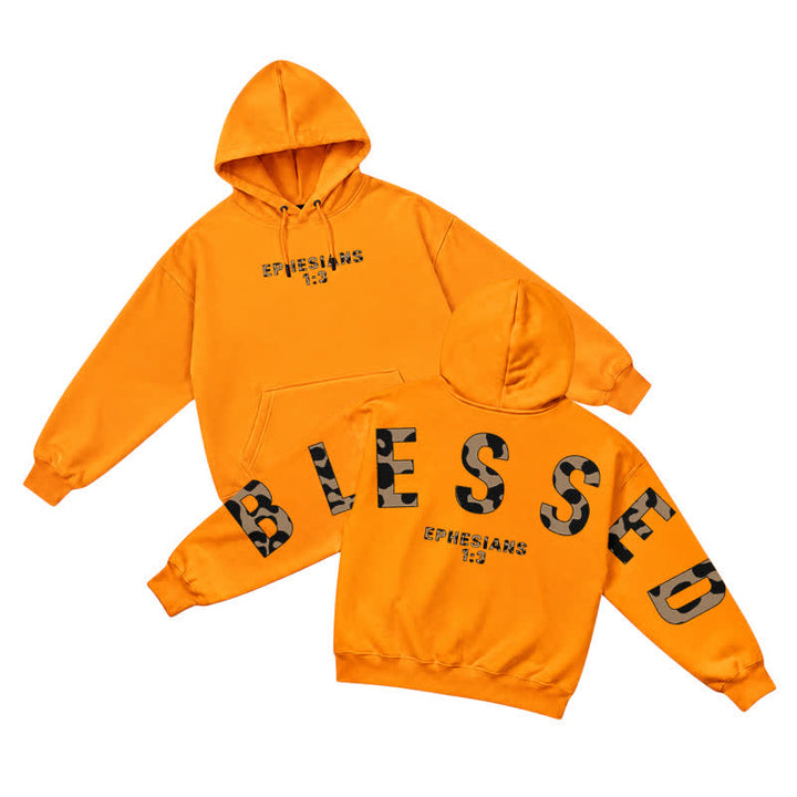Christianartworkshop Blessed Camo Ephesians 1:3 Statement French Terry Hoodie - Orange - 5XL - image 13