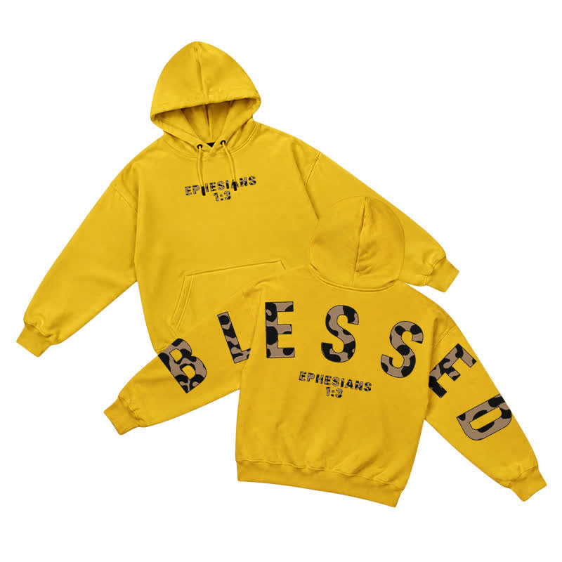 Christianartworkshop Blessed Camo Ephesians 1:3 Statement French Terry Hoodie - Yellow - 5XL - image 16