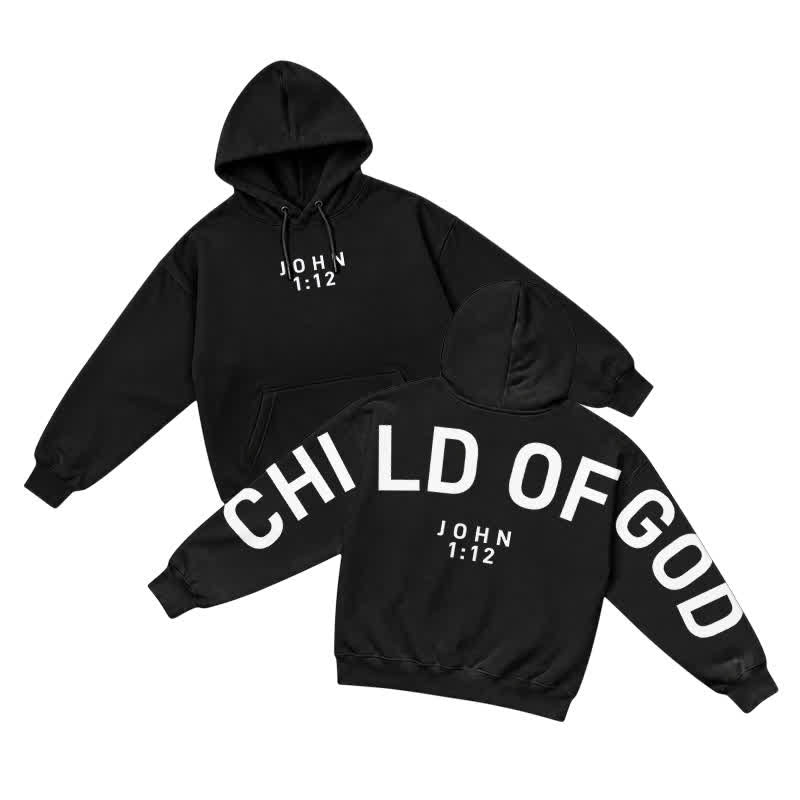 Christianartworkshop Child Of God John 1:12 Statement French Terry Hoodie - Black - 5XL - image 0