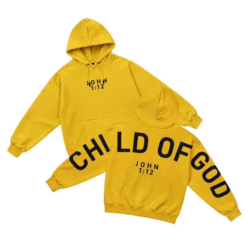 Christianartworkshop Child Of God John 1:12 Statement French Terry Hoodie - Yellow - 5XL - image 31