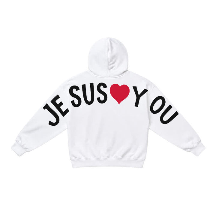 Christianartworkshop Jesus Loves You Streetwear French Terry Hoodie - image 4