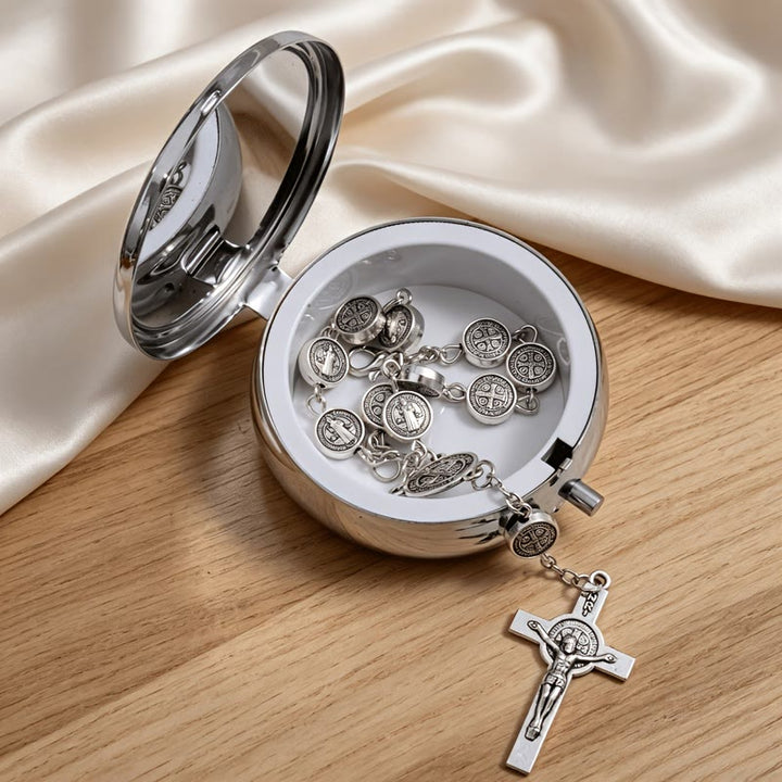 FREE Today: Engraved St Benedict Rosary Bracelet With Crucifix - image 2