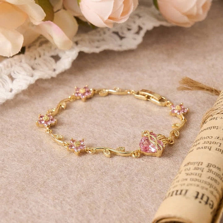 Christianartworkshop Ornate Brass Sacred Heart Vine Bracelet: Emblem of Tender Heavenly Devotion - Pink - Sacred Heart H - image 17
