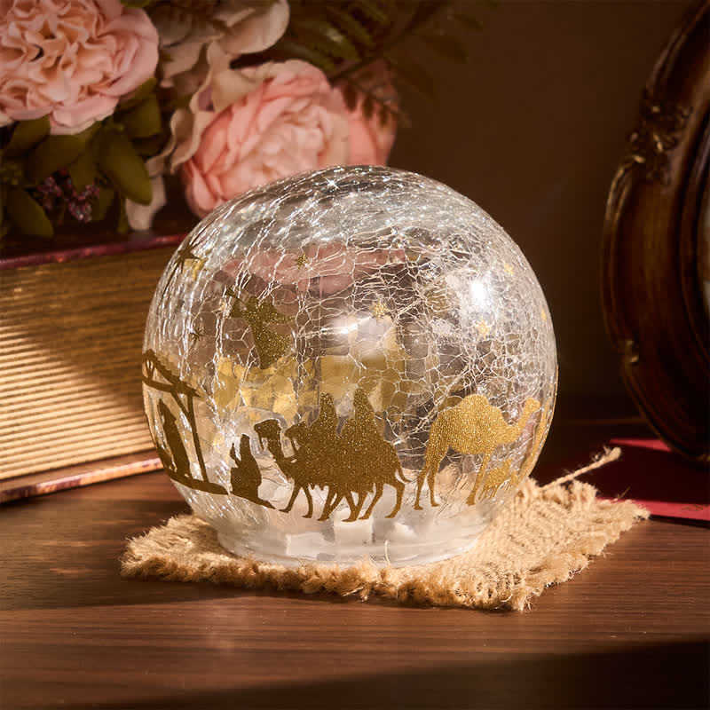 Christianartworkshop Illuminated Nativity Scene Glass Sphere: Symbol of Gentle Heavenly Radiance - image 4
