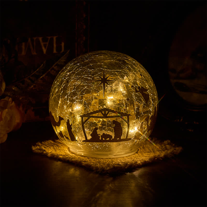Christianartworkshop Illuminated Nativity Scene Glass Sphere: Symbol of Gentle Heavenly Radiance - Nativity - image 0