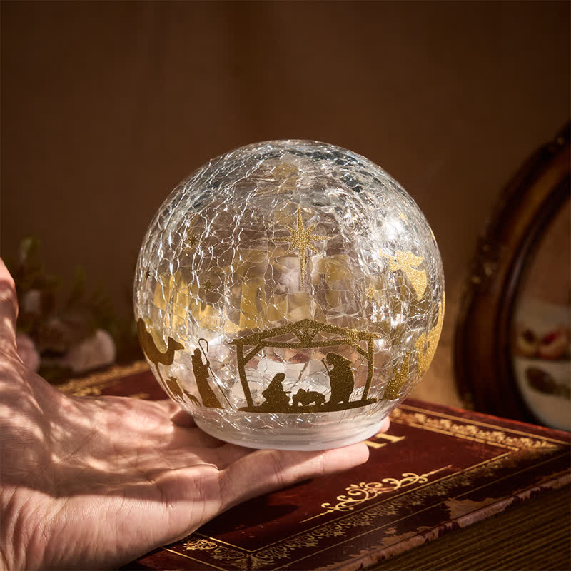 Christianartworkshop Illuminated Nativity Scene Glass Sphere: Symbol of Gentle Heavenly Radiance - image 3