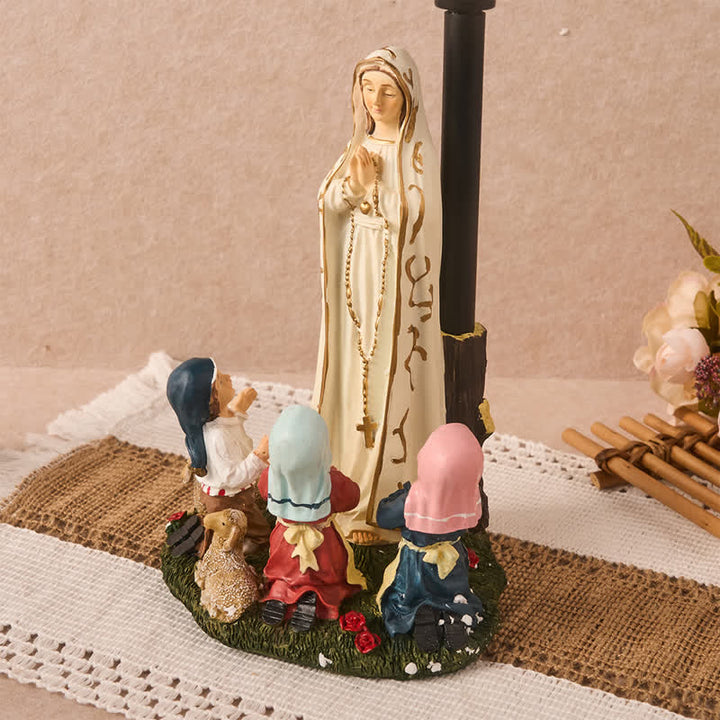 Christianartworkshop Outdoor Our Lady Resin Sculpture with Solar Nightlight: Cherished Sacred Gift - image 3