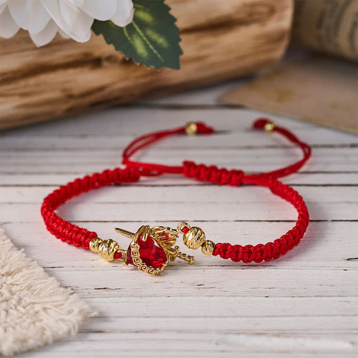 Christianartworkshop Braided Cord Sacred Heart Brass Bracelet: Emblem of Sacred Heavenly Devotion - Red - Sacred Heart K - image 12