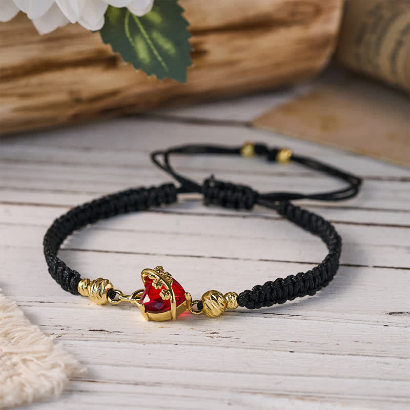 Christianartworkshop Braided Cord Sacred Heart Brass Bracelet: Emblem of Sacred Heavenly Devotion - Black - Sacred Heart D - image 5