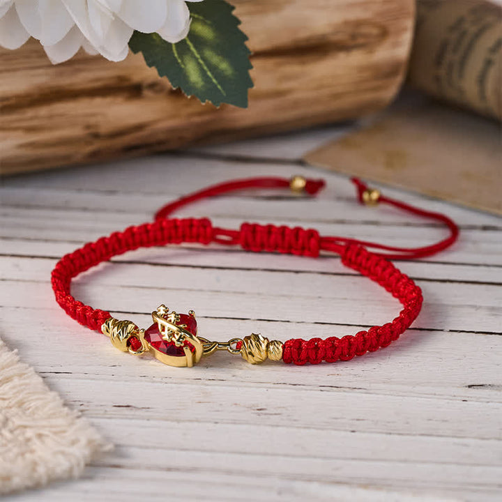Christianartworkshop Braided Cord Sacred Heart Brass Bracelet: Emblem of Sacred Heavenly Devotion - Red - Sacred Heart I - image 10
