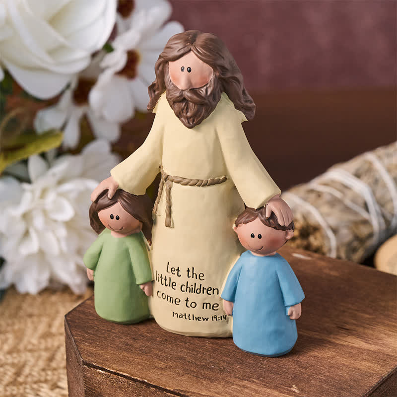 Christianartworkshop Jesus Blessing Children Resin Tabletop Statue: Token of Abiding Divine Tenderness - image 2