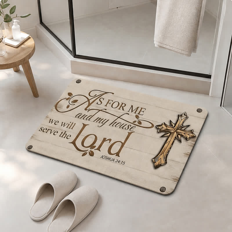 Christianartworkshop Ornate Carved Cross Sacred Verse Doormat - image 1