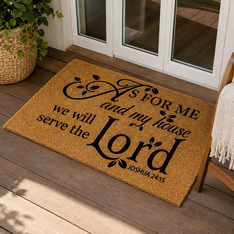 Christianartworkshop Decorative Flourish Joshua Verse Coir Doormat - image 2