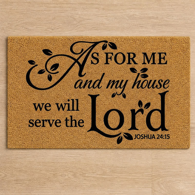 Christianartworkshop Decorative Flourish Joshua Verse Coir Doormat - image 4