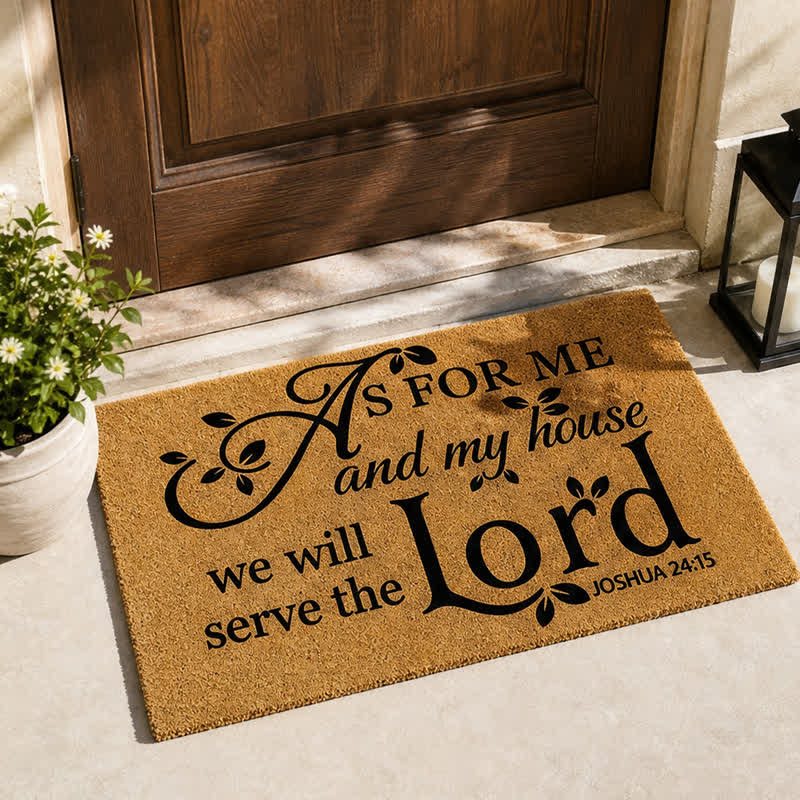 Christianartworkshop Decorative Flourish Joshua Verse Coir Doormat - image 3