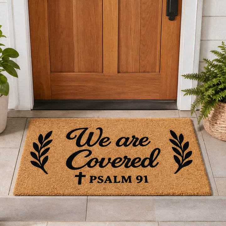 Christianartworkshop Farmhouse We Are Covered Entry Doormat - image 0