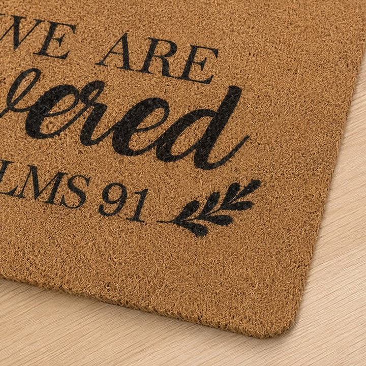 Christianartworkshop Oversized Script Psalms 91 Artificial Coir Doormat - image 9