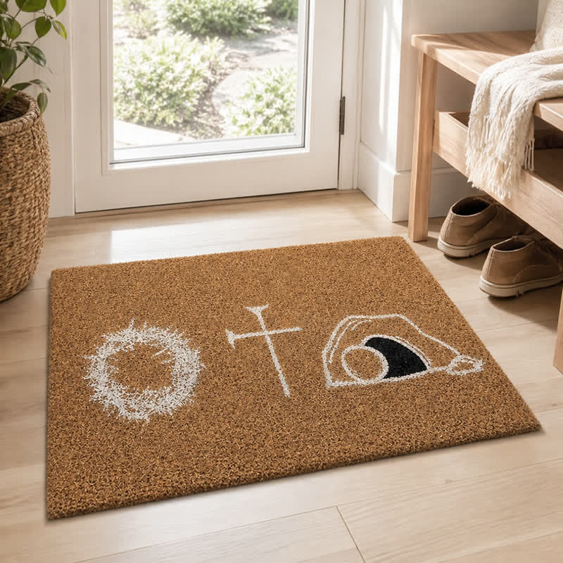 Christianartworkshop Hand-Drawn Sacred Emblem Coir Doormat - image 0