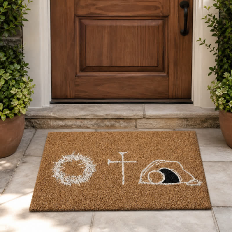 Christianartworkshop Hand-Drawn Sacred Emblem Coir Doormat - image 1