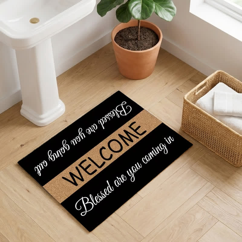 Christianartworkshop Two-Tone Sacred Welcome Verse Doormat - image 1