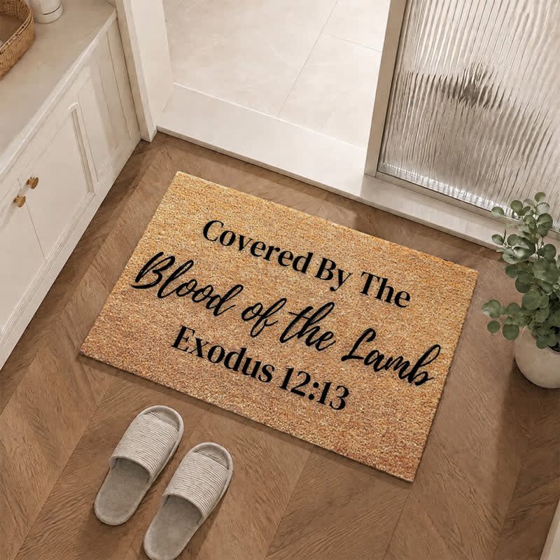 Christianartworkshop Lamb’s Blood Sacred Scripture Doormat - image 0