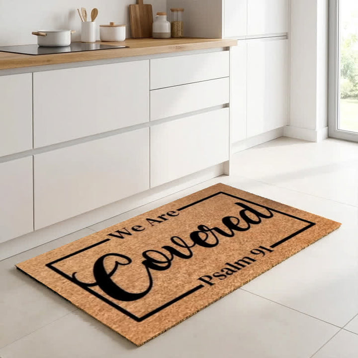 Christianartworkshop Psalm 91 We Are Covered Artificial Coir Doormat - image 2