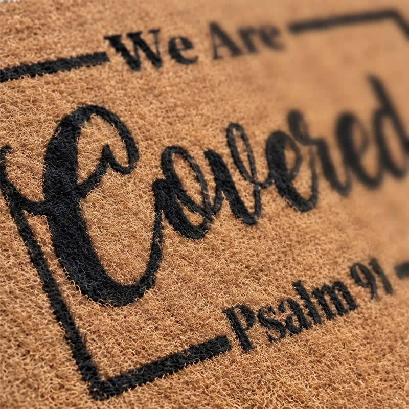 Christianartworkshop Psalm 91 We Are Covered Artificial Coir Doormat - image 5