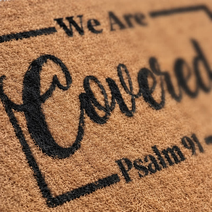 Christianartworkshop Psalm 91 We Are Covered Artificial Coir Doormat - image 5
