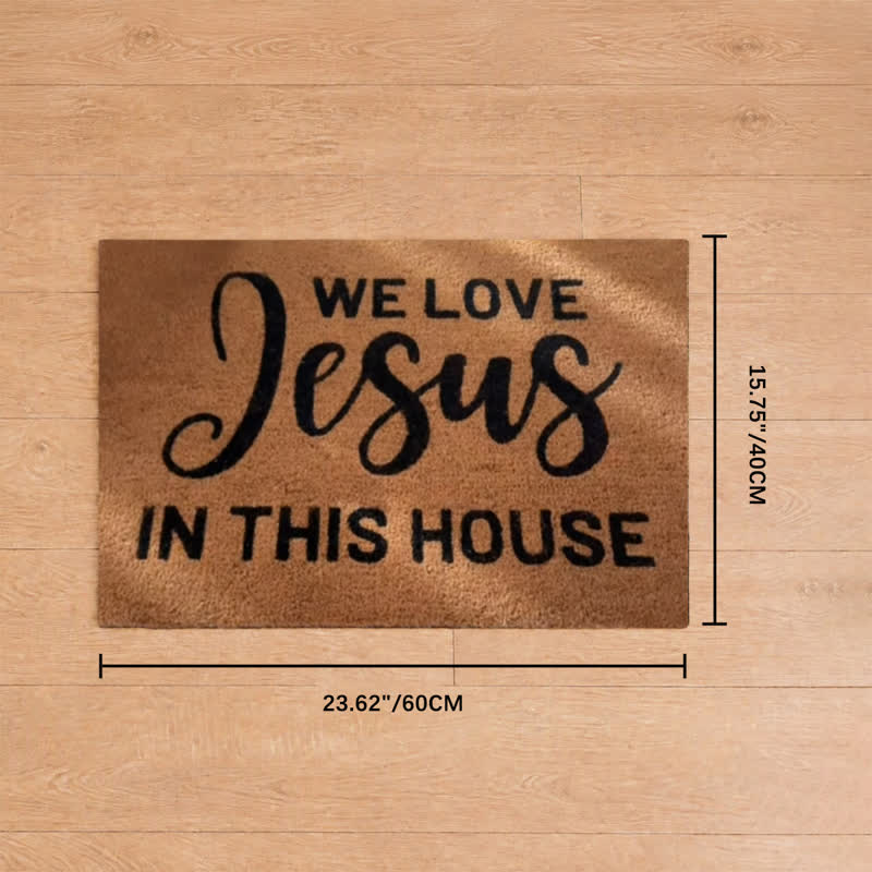 Christianartworkshop We Love Jesus In This House Artificial Coir Doormat - 15.75''*23.62''/40*60cm - image 7