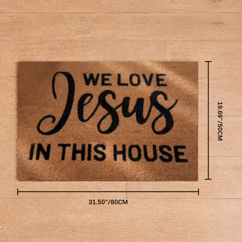 Christianartworkshop We Love Jesus In This House Artificial Coir Doormat - 19.69''*31.5''/50*80cm - image 8