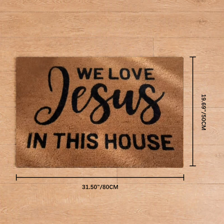 Christianartworkshop We Love Jesus In This House Artificial Coir Doormat - 19.69''*31.5''/50*80cm - image 8