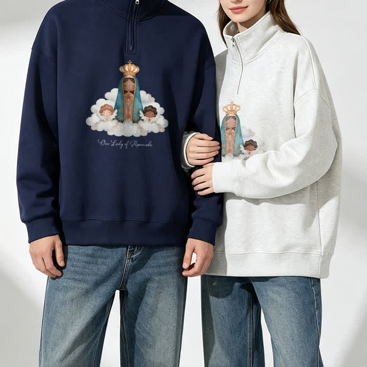 Christianartworkshop Our Lady Of Aparecida Statement Half-Zip Pullover - image 1
