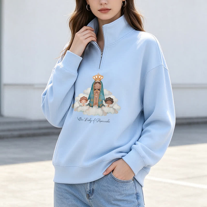 Christianartworkshop Our Lady Of Aparecida Statement Half-Zip Pullover - image 9