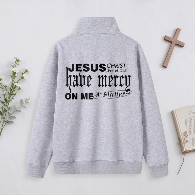 Christianartworkshop Jesus Loves You Gothic Lettering Half-Zip Pullover - image 30
