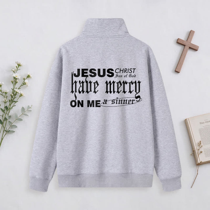 Christianartworkshop Jesus Loves You Gothic Lettering Half-Zip Pullover - image 30