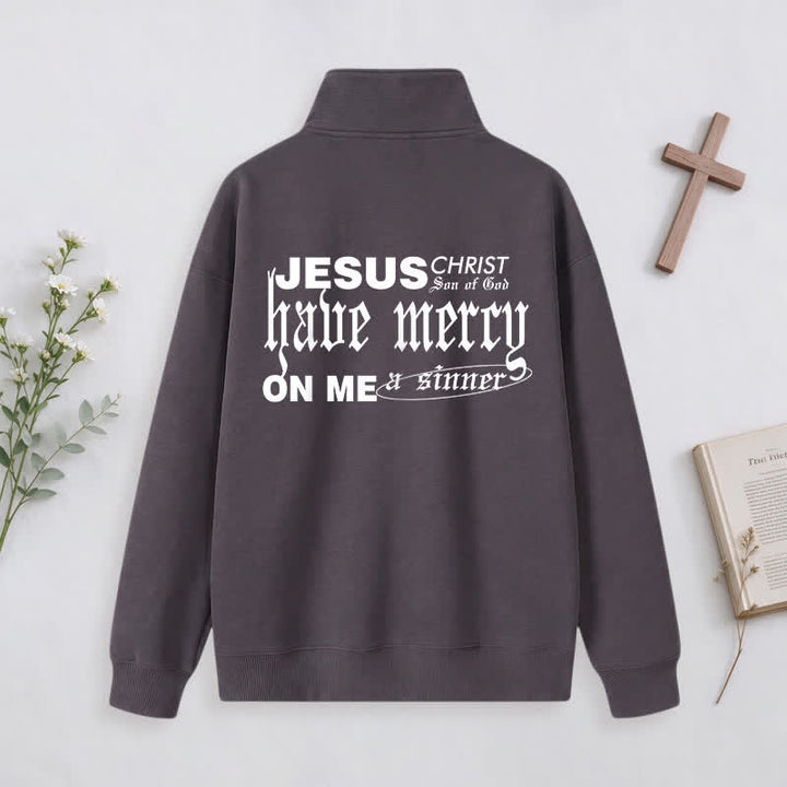 Christianartworkshop Jesus Loves You Gothic Lettering Half-Zip Pullover - image 24