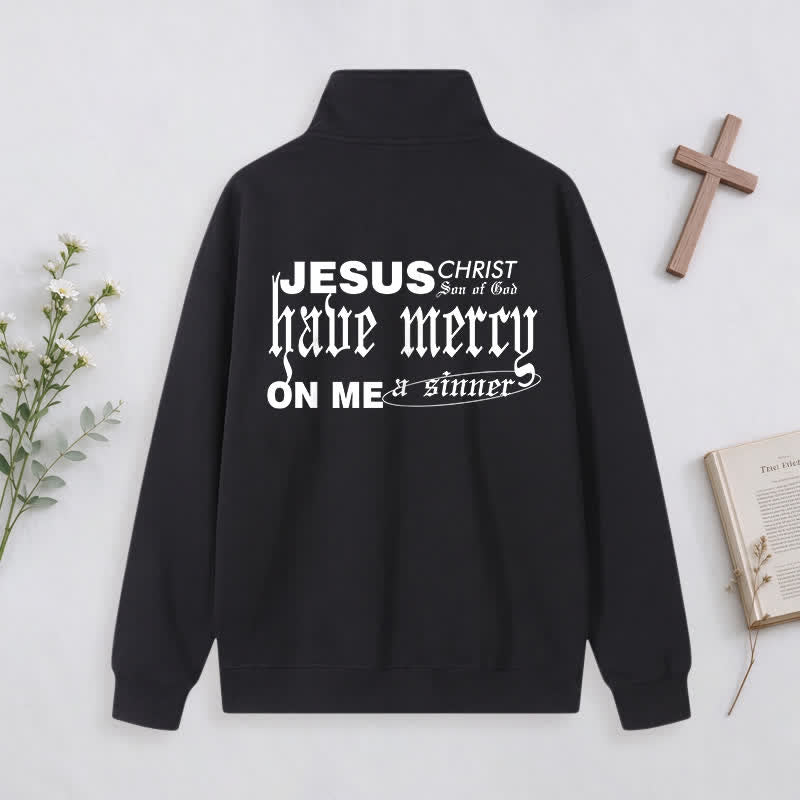 Christianartworkshop Jesus Loves You Gothic Lettering Half-Zip Pullover - image 13