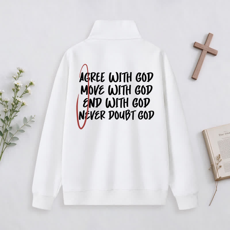 Christianartworkshop With God Cross Statement Half-Zip Pullover - image 1
