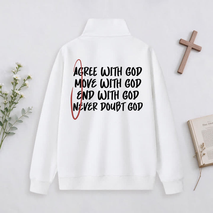 Christianartworkshop With God Cross Statement Half-Zip Pullover - image 1