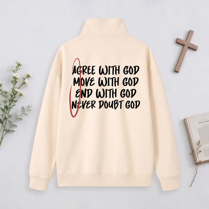 Christianartworkshop With God Cross Statement Half-Zip Pullover - image 9
