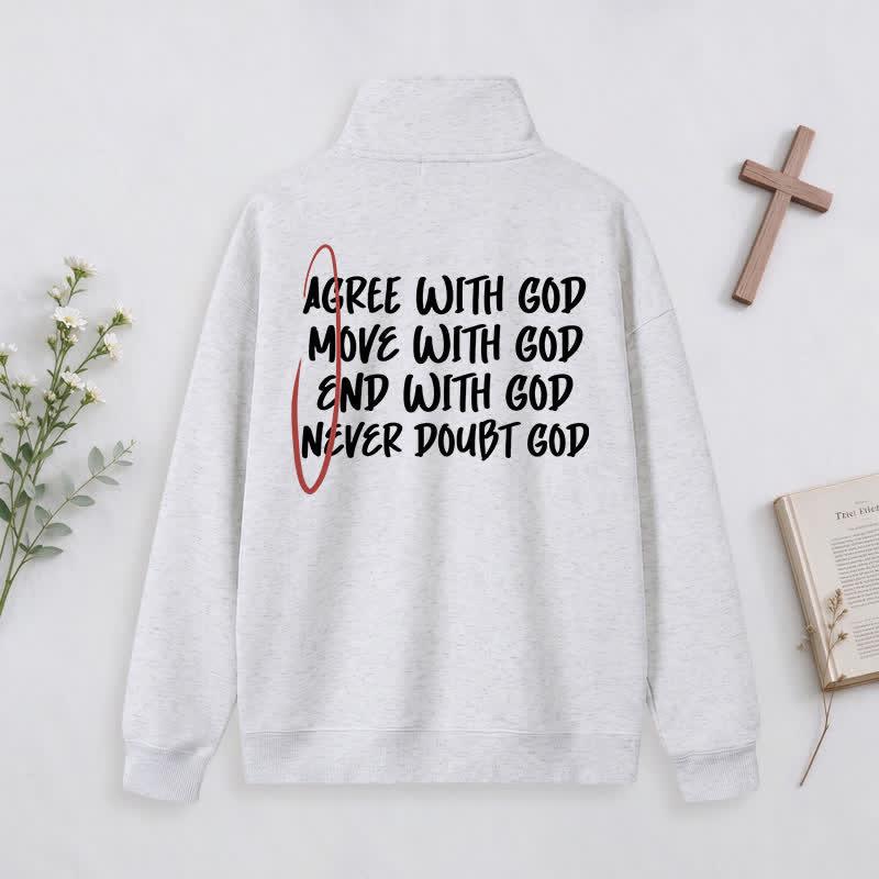 Christianartworkshop With God Cross Statement Half-Zip Pullover - image 27