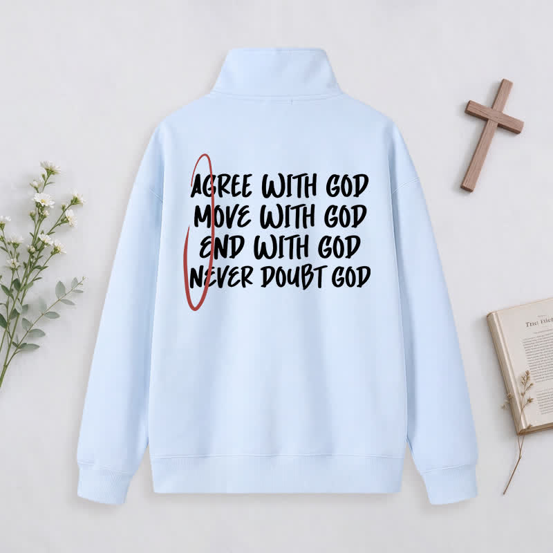 Christianartworkshop With God Cross Statement Half-Zip Pullover - image 13