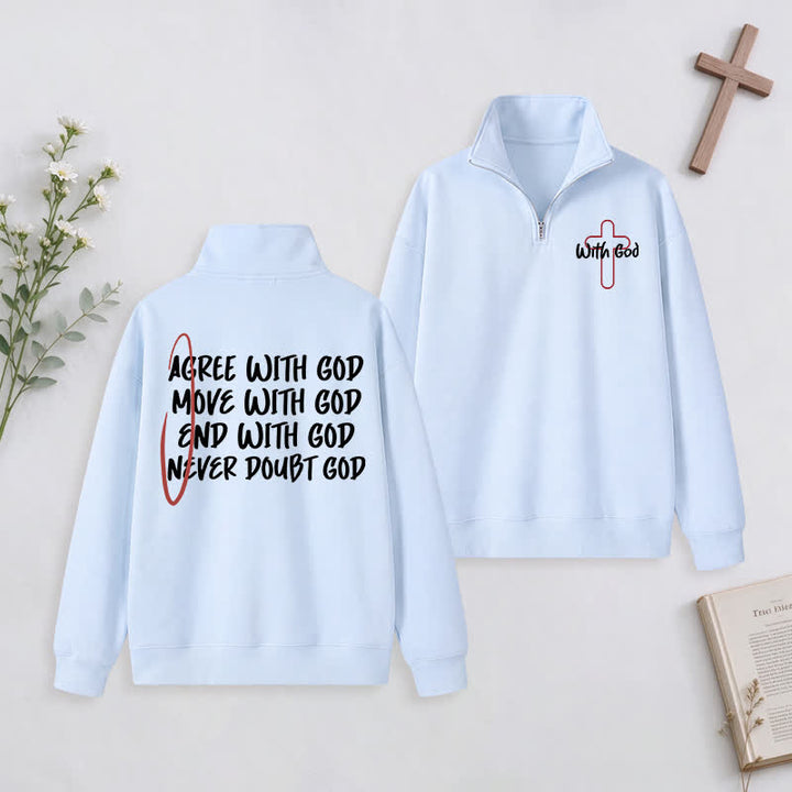 Christianartworkshop With God Cross Statement Half-Zip Pullover - Sky Blue - 3XL - image 12